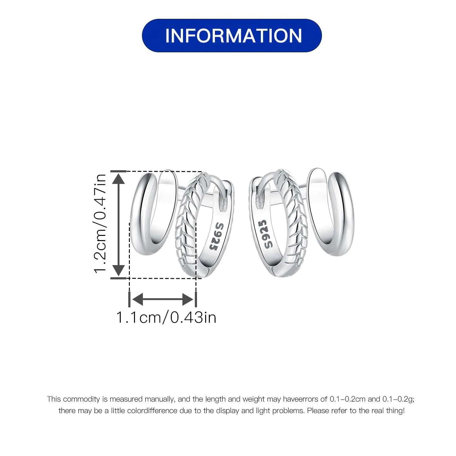 CYCUFF 2025 Double Hoop Earrings 925 Silver Snake Pattern Luxury Fashion Earring Jewelry Gift For Women Girl Party Engagement