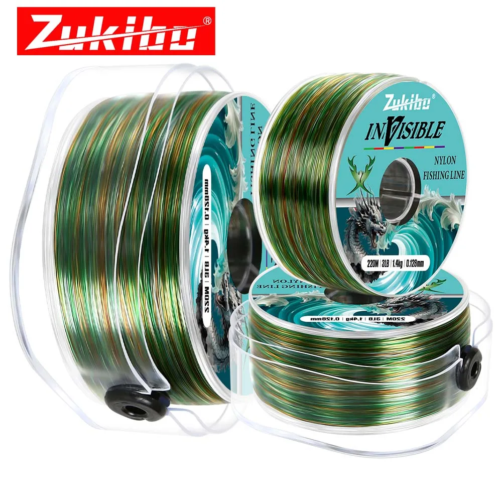 ZUKIBO JIAOLONG 220M 350M Nylon Fishing Line Japanese Durable Super Strong Monofilament Invisible Rock Sea/Freshwater Mono Line