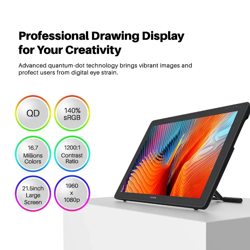 21,5 polegadas Kamvas 22 plus 140% RGB tablet de desenho com display digital de alto jogo