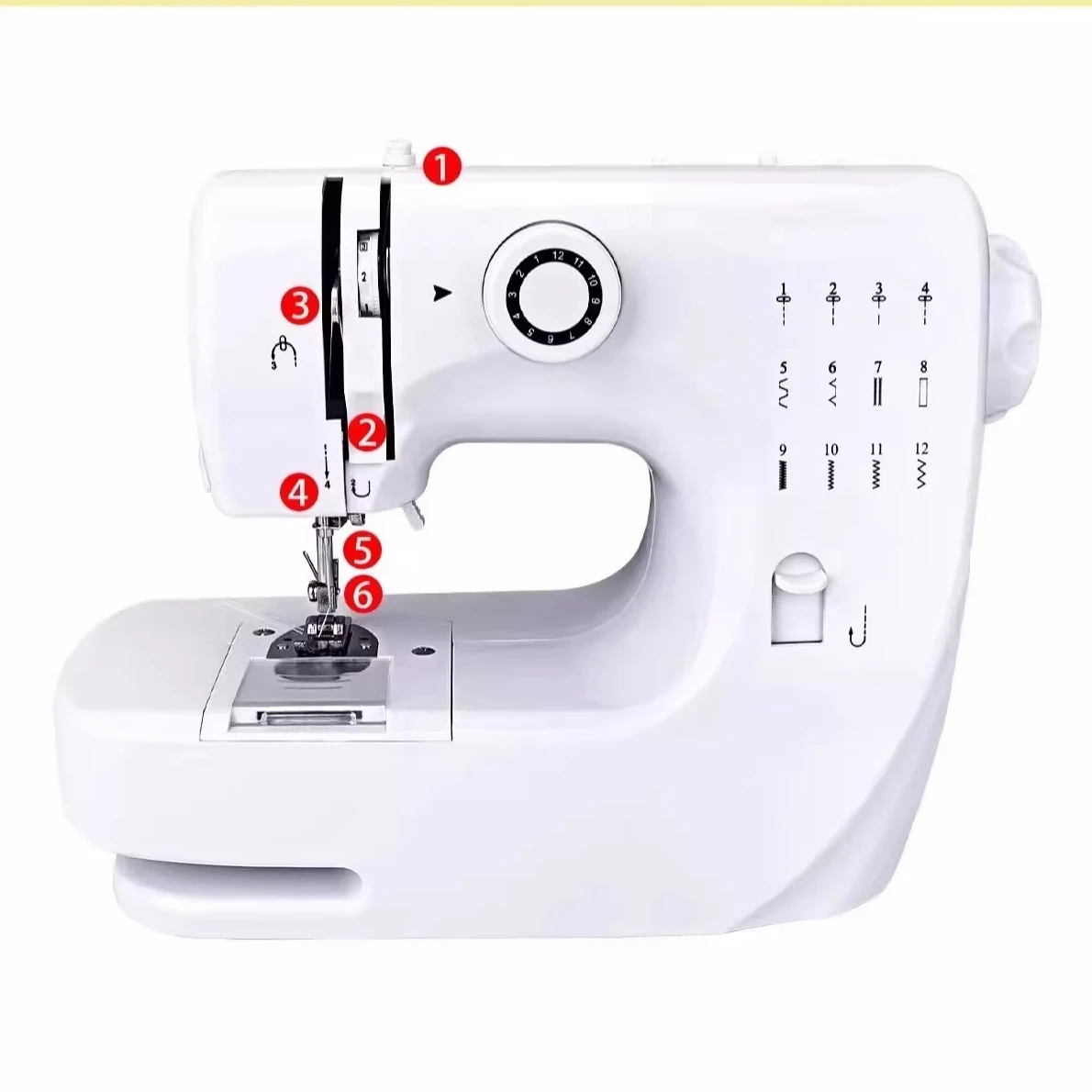 Máquina de Coser Eléctrica Doméstica de 12 Puntadas, Mini Máquina de Coser Overlock