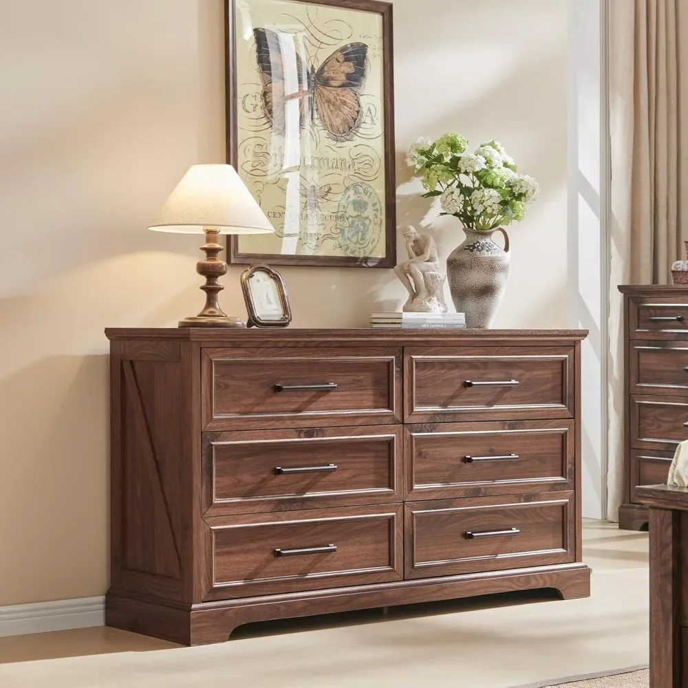 6 Drawer Dresser for Bedroom, 52