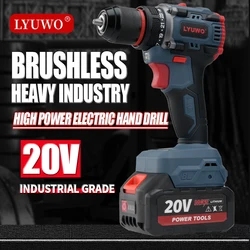 LYUWO 21V Brushless Cordless Drill 70N.m Self-locking Chuck Electric Screwdriver 23+1 Torque Settings 2-Speeds Power Tools