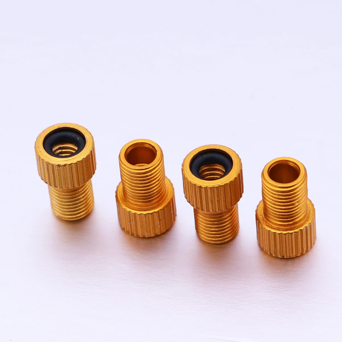 

4 pcs Valve Conversion Nozzle Bicycle Adapter Kit Aluminum Alloy Air Pump Converter Tool Adapters Bike Tires