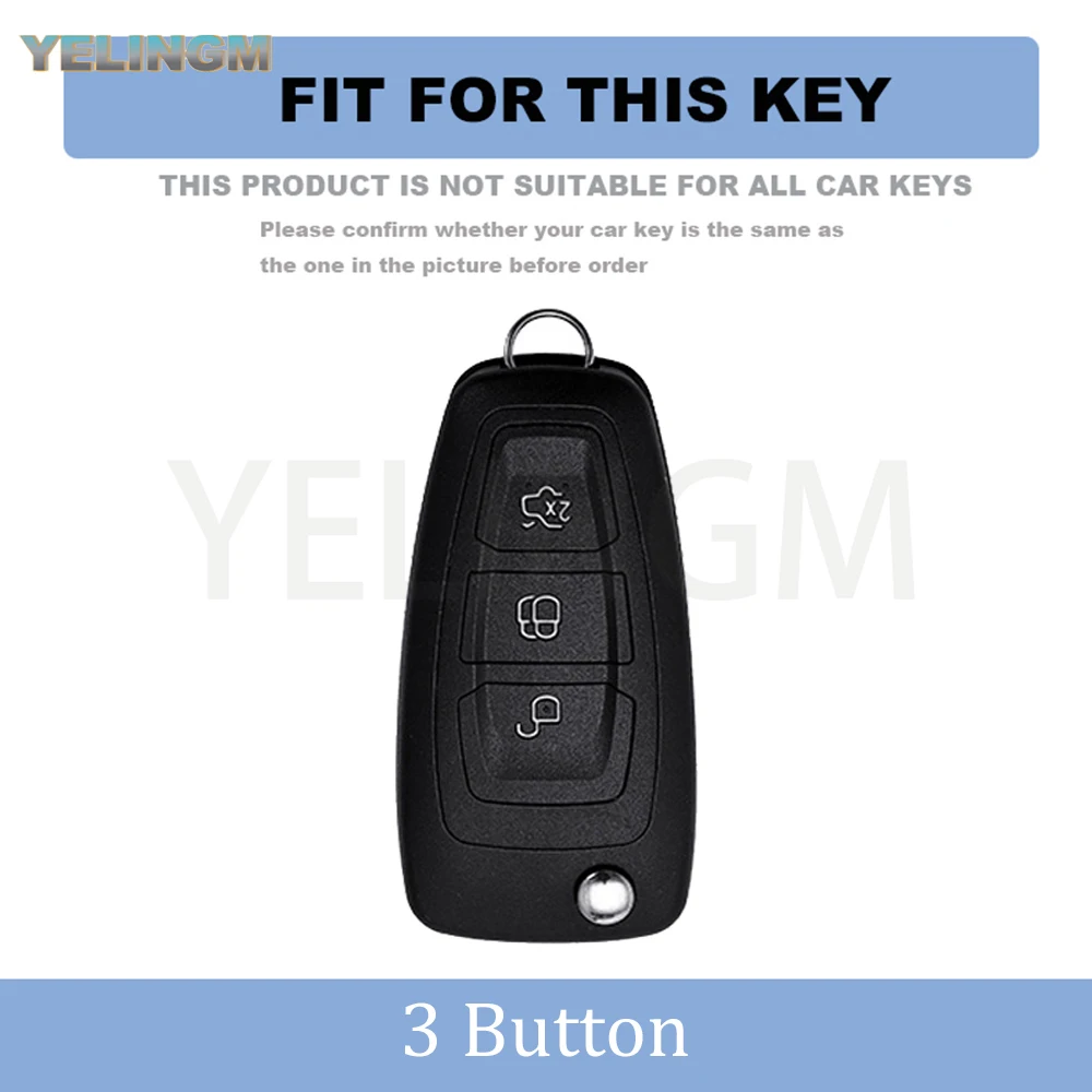 Car Folding Key Case Cover for Ford Focus C-Max S-Max Galaxy Mondeo Ranger Transit Tourneo Custom Transparent TPU Protector