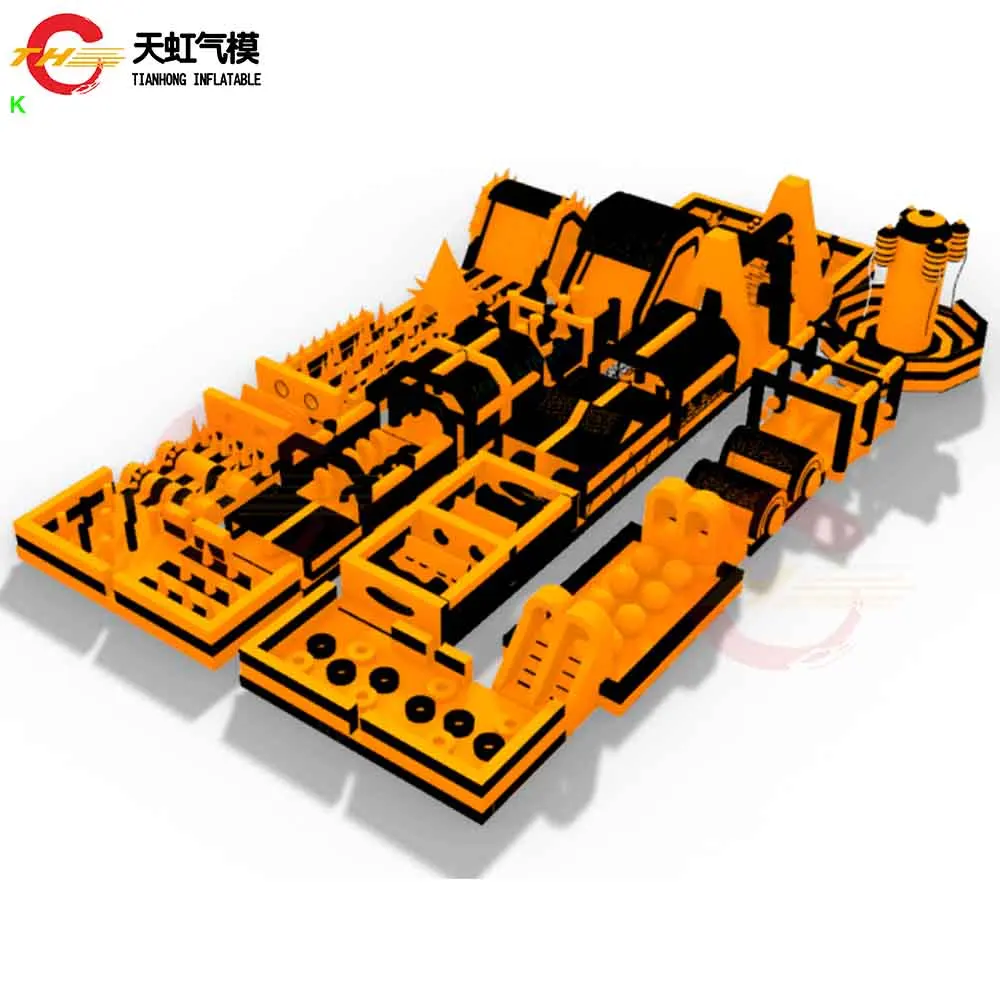 Kommerzieller riesiger aufblasbarer Hindernisparcours, laufender Spielplatz, großer Türsteher, Vergnügungspark
