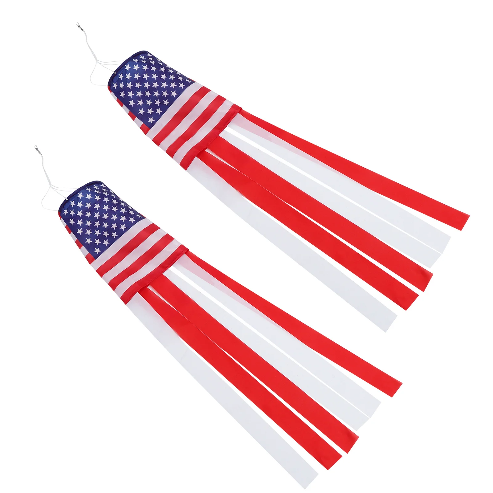 

2Pcs Patriotic American Flag Windsocks Wind Direction Flags Durable Polyester Outdoor Festival Hanging Decor Independence Day