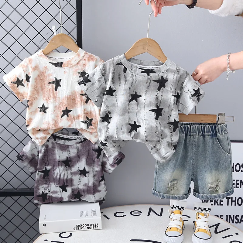 Baby Boy Sets Outfit Summer Toddler Boys Clothes Fashion Casual T-shirt + Pants 2pcs Kids Suits Children Clothing Sports Set