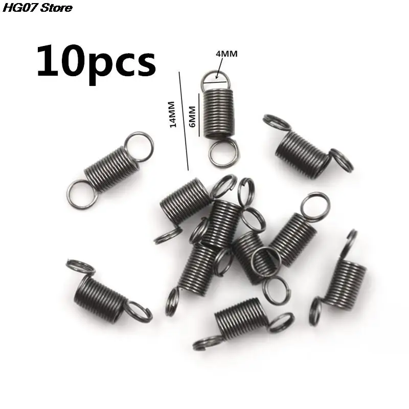 10pcs/lot Stainless Steel Stretch 10mm Draw To 30mm Stainless Steel Small Tension Spring With Hook For Tensile DIY Toys