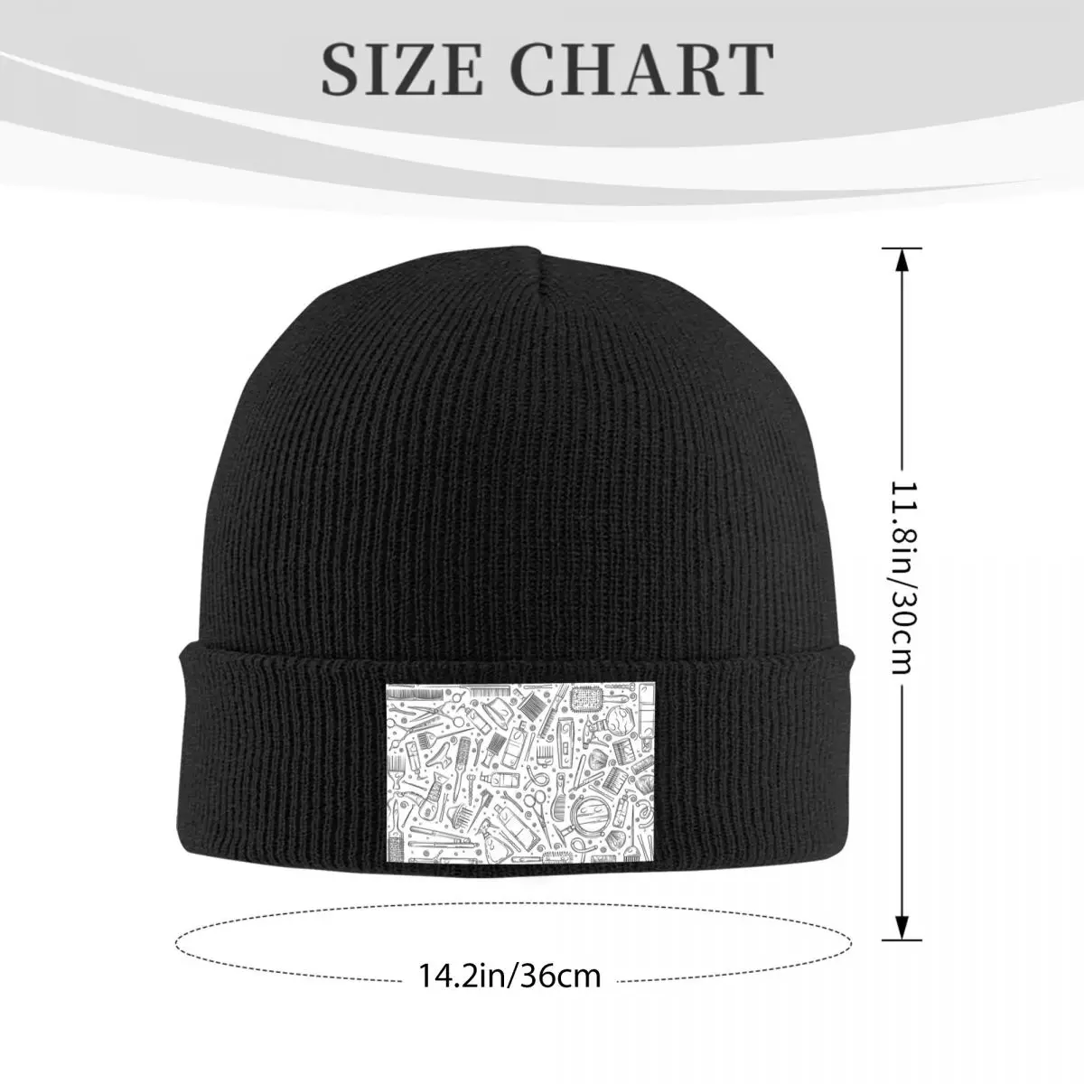 Salon Hair Dressing Tool Pattern Warm Knitted Cap Winter Knit Bonnet Hat Skullies Beanies Hip Hop Caps for Unisex