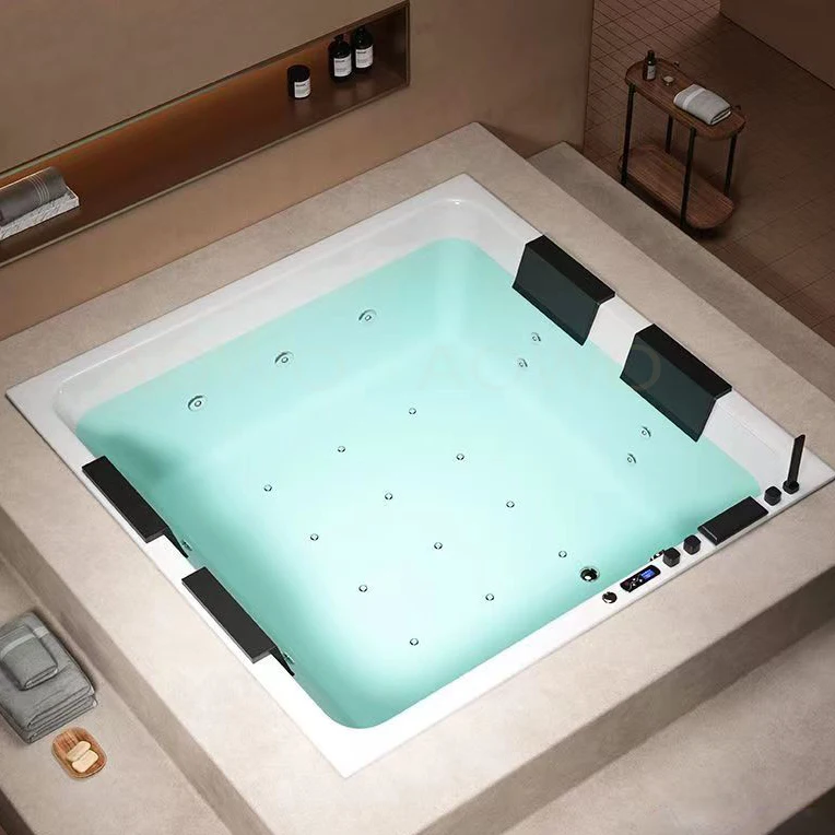 

AOWO Spa Bathtubs Wonka Indoor Whirlpool Tiny Modern Pool For 2 Persons Picina De Adulto Bain Same Model Gold Silk Faucet