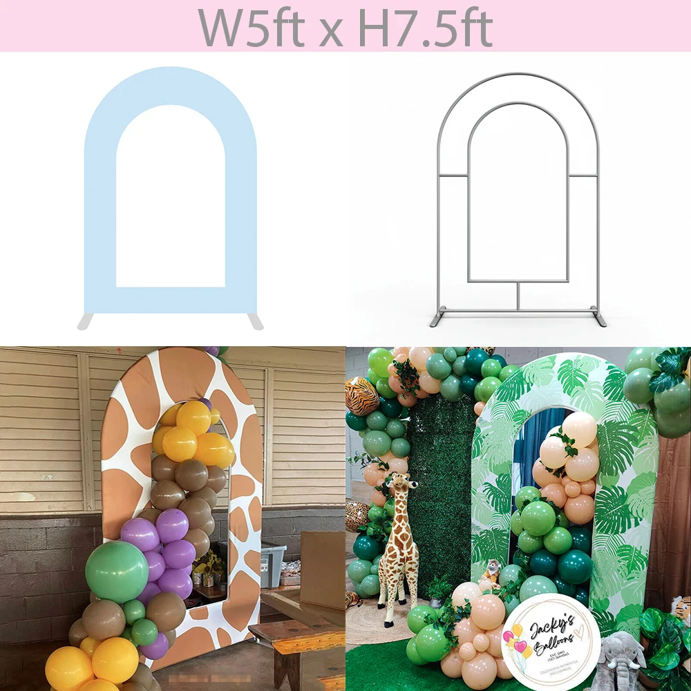 5x7.5ft Hollow Out Open Space Arch Backdrop Cover Stand For Baby Shower Newborn Birthday Wedding Events Decoration Customized