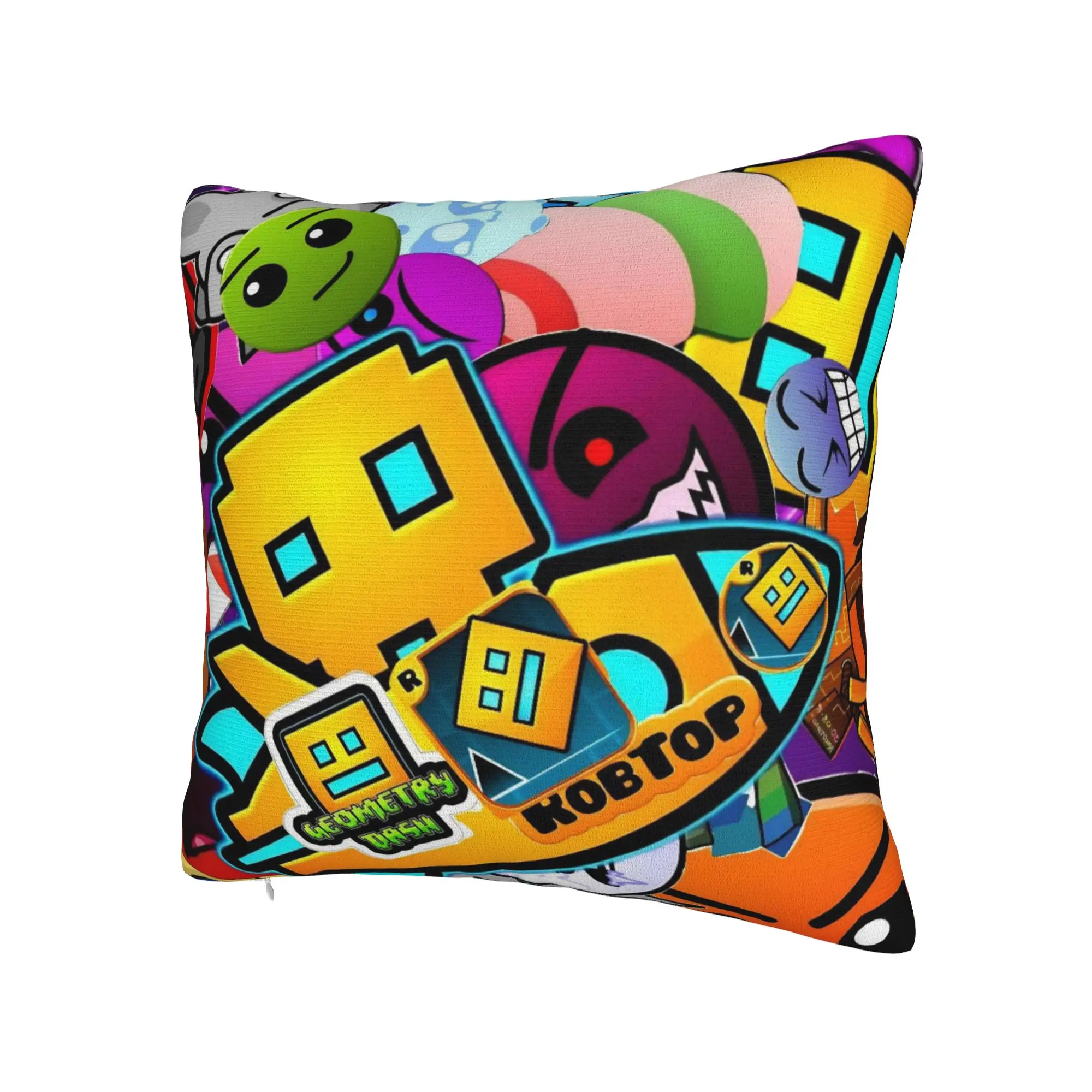 Geometry Dash Games Pillowcases Merch Soft Cushion Cover Decorations  Pillow Case Cover Home Multi Size