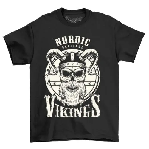 Nordic Shield & Viking Skull - Fearlessly Funny T-shirt for Warriors! Unisex Des