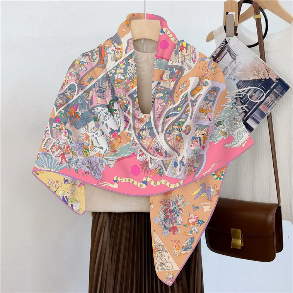 Handgerollter Schal aus 30 % Seide, 70 % Kaschmir, Damenmode, Doppeldruck, quadratische Schals, Wraps, Echarpes, Foulard, Femme, Hijab, 110 cm – Detail 11