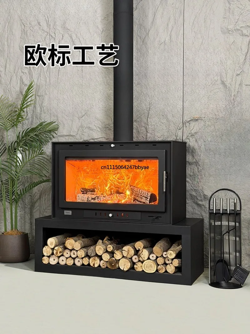 Built-in Real Fire Wood Burning Fireplace Indoor Heating Stove Home Decoration for Villa Country House Homestay