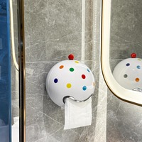 Multipurpose Toilet Paper Box Round Wall Mounted Tissue Box Holder Punch-free Exquisite Paper Towel Dispenser Homestay