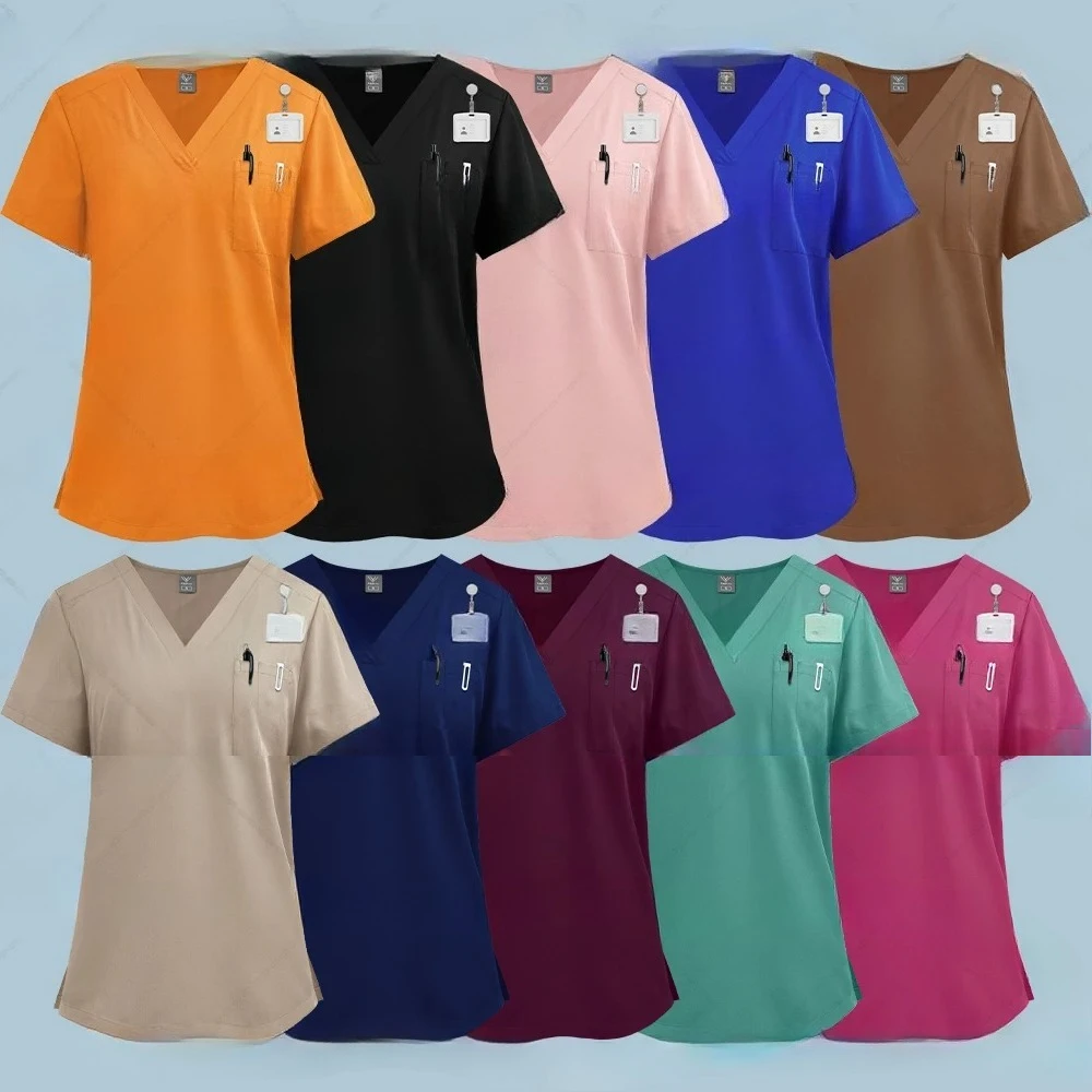 새로운 주름 방지 소프트 수트 간호 작업복 의료 간호사 유니폼 간호 스크럽 세트 여성 남성 의료 수술복