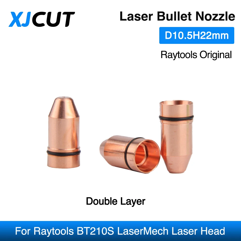 XJCUT 10 unids/lote Raytools boquilla láser Original boquilla tipo bala 211GJT0039 para Raytools BT210S LaserMech cabezal de corte láser de fibra