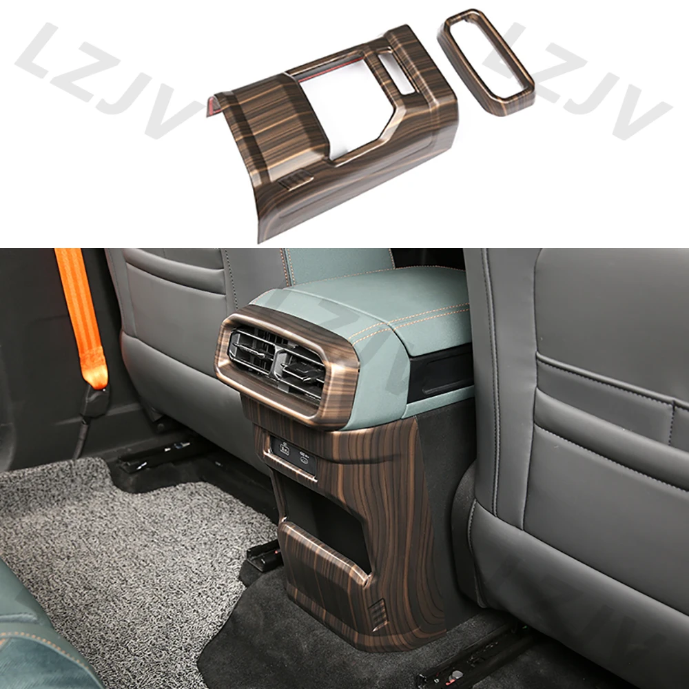 New For Chery Jetour Traveller T2 Rear Exhaust Vent Panel Sticker Peach Wood Grain Interior Modification Parts Decoration