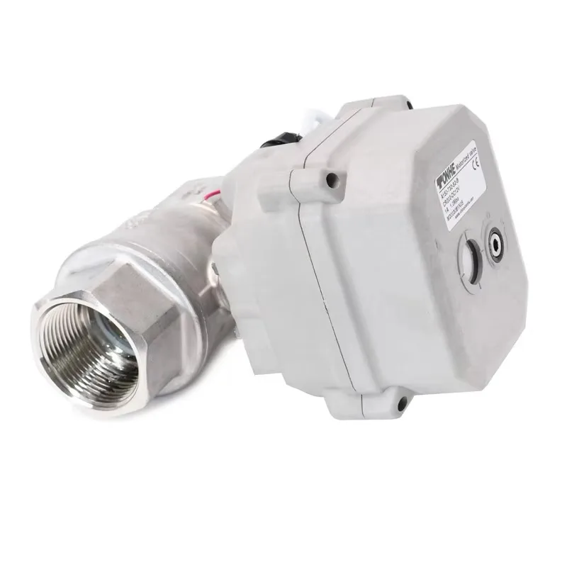 วาล์วบอลสแตนเลสแบบมีมอเตอร์ ขนาด 1-1/4 นิ้ว DN32 ใช้ไฟ 12-24VDC และ 24VAC 110-230VAC แบบกลับอัตโนมัติ ป้องกันการล้มเหลว  NC/NO
