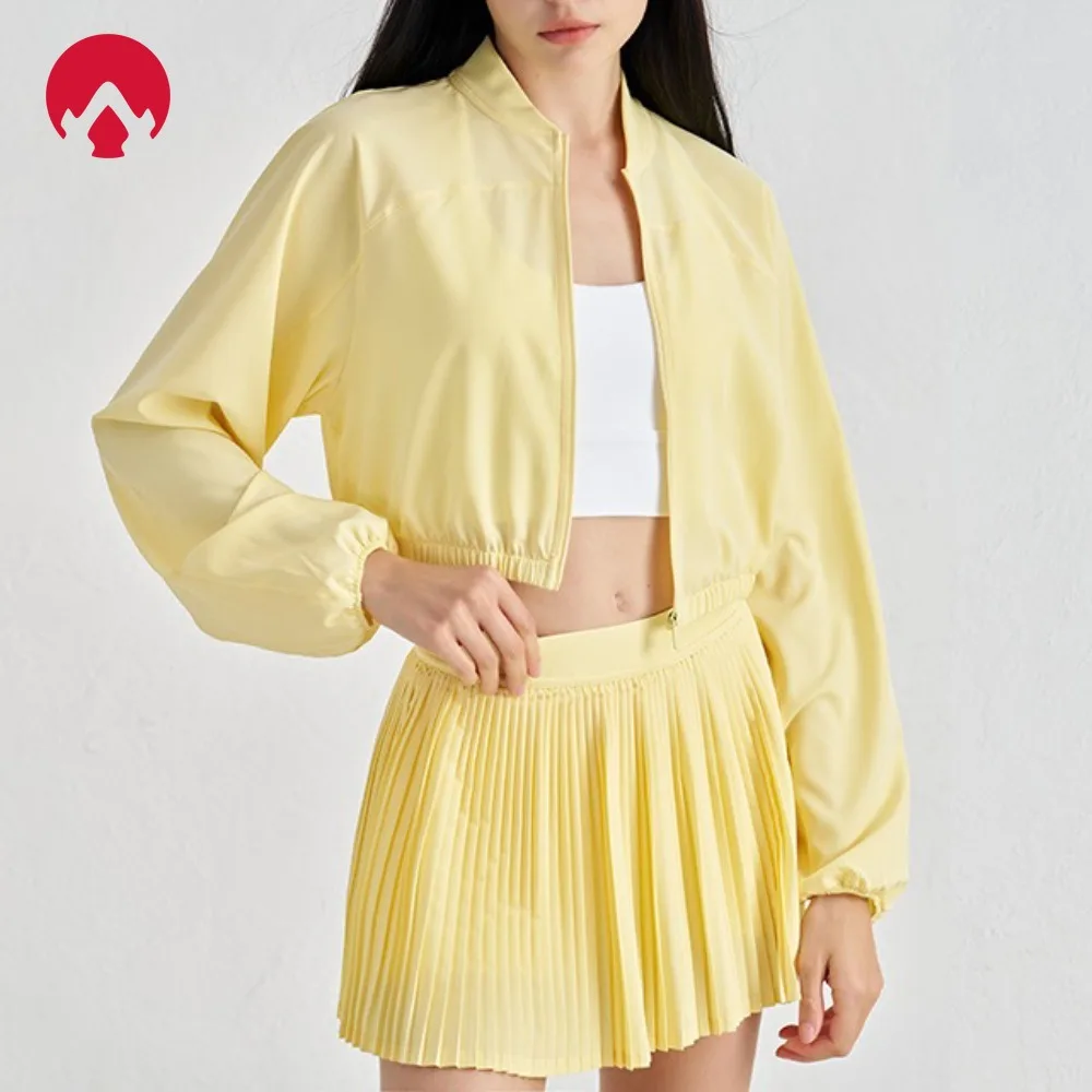 

2025 Women's Woven Sports Jacket – Light Breathable Slim-Fit, Waist-Accentuated Fitness Top – Outdoor Leisure & Yoga Wear