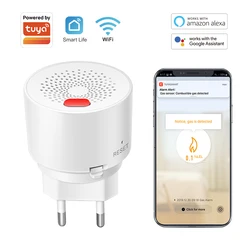 Tuya Smart Home Wifi Natural Gas Sensor Combustible Household Smart LPG Gas Leakage Alarm Detector Fire Security Protection