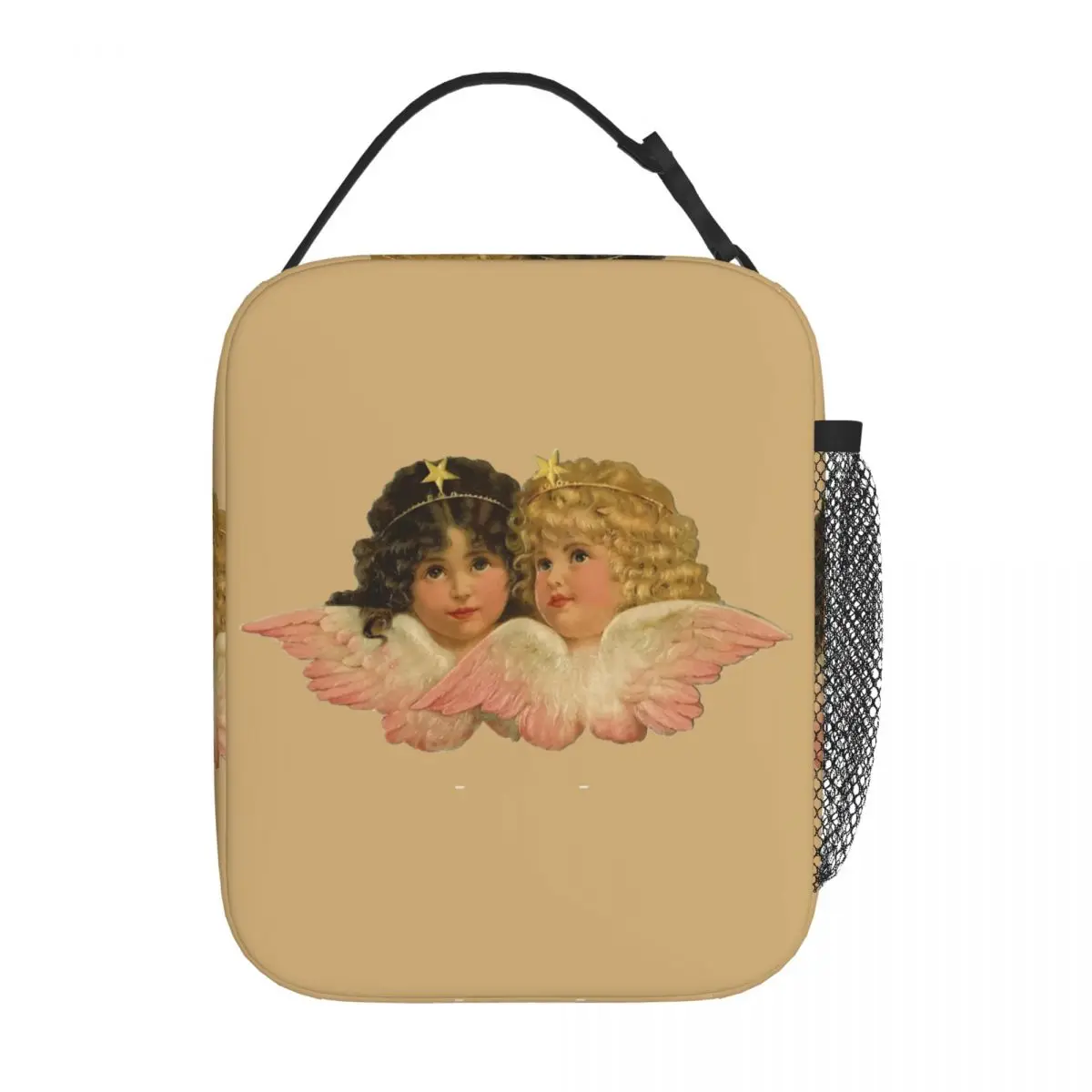 Vintage Cherub Angelic Angels Wearing Crowns Insulated Lunch Bag Food Container Bags Reusable Cooler Thermal Lunch Boxes