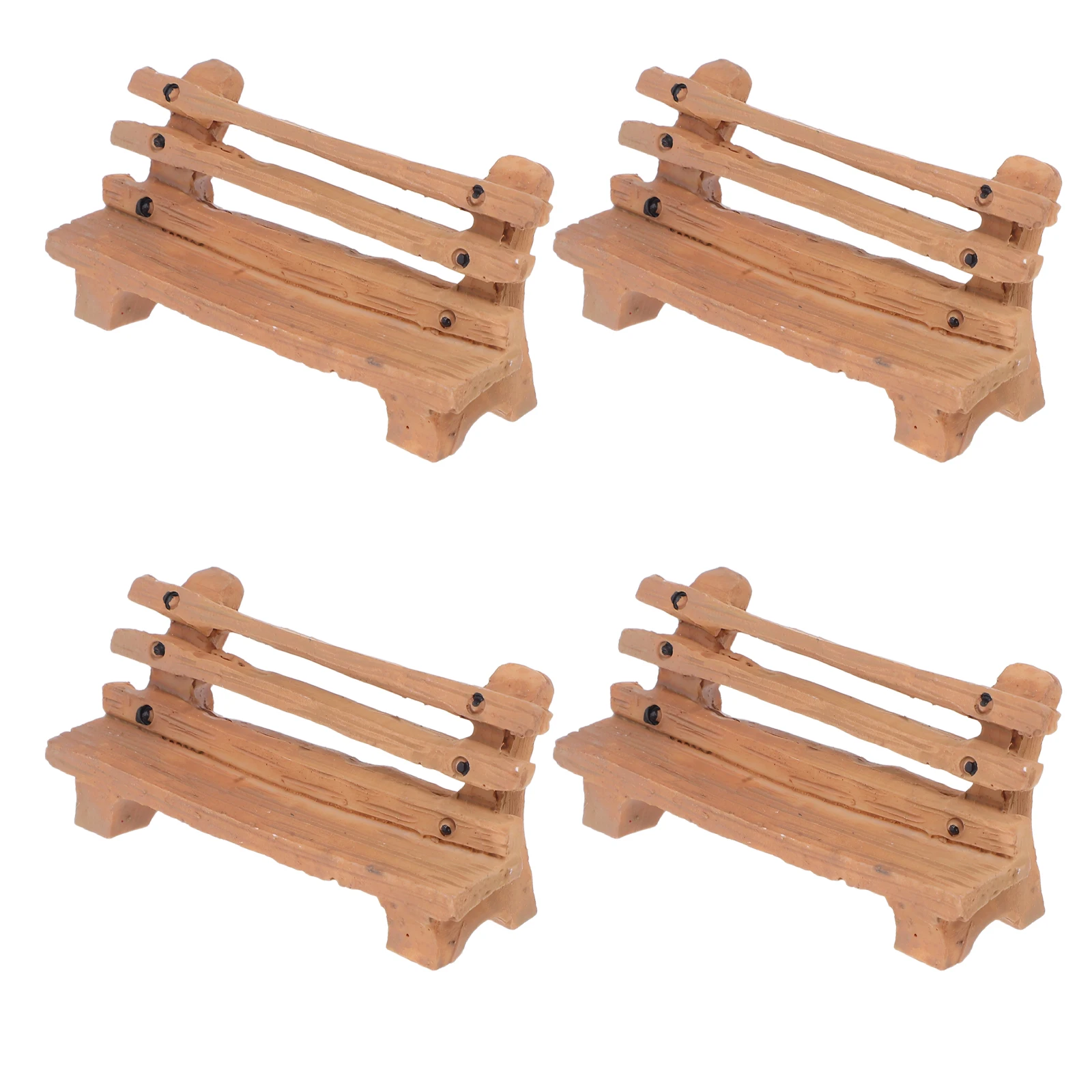 

4 Pcs Miniature Park Bench Beach Accessories Realistic Design Versatile Use Unique Decoration Compact Portable Scene Building