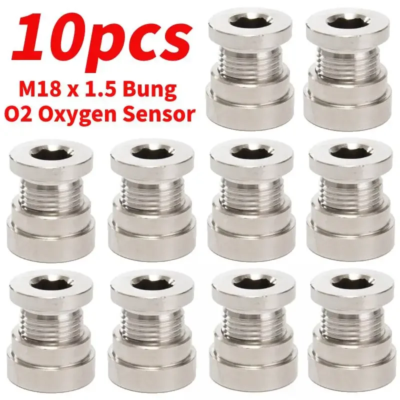 

10-1pcs Electroplated Lambda O2 Oxygen Sensor Nickel Nut Connector Plated M18 1.5 Bung Adapter Spacer Extender Metal Welded Bolt