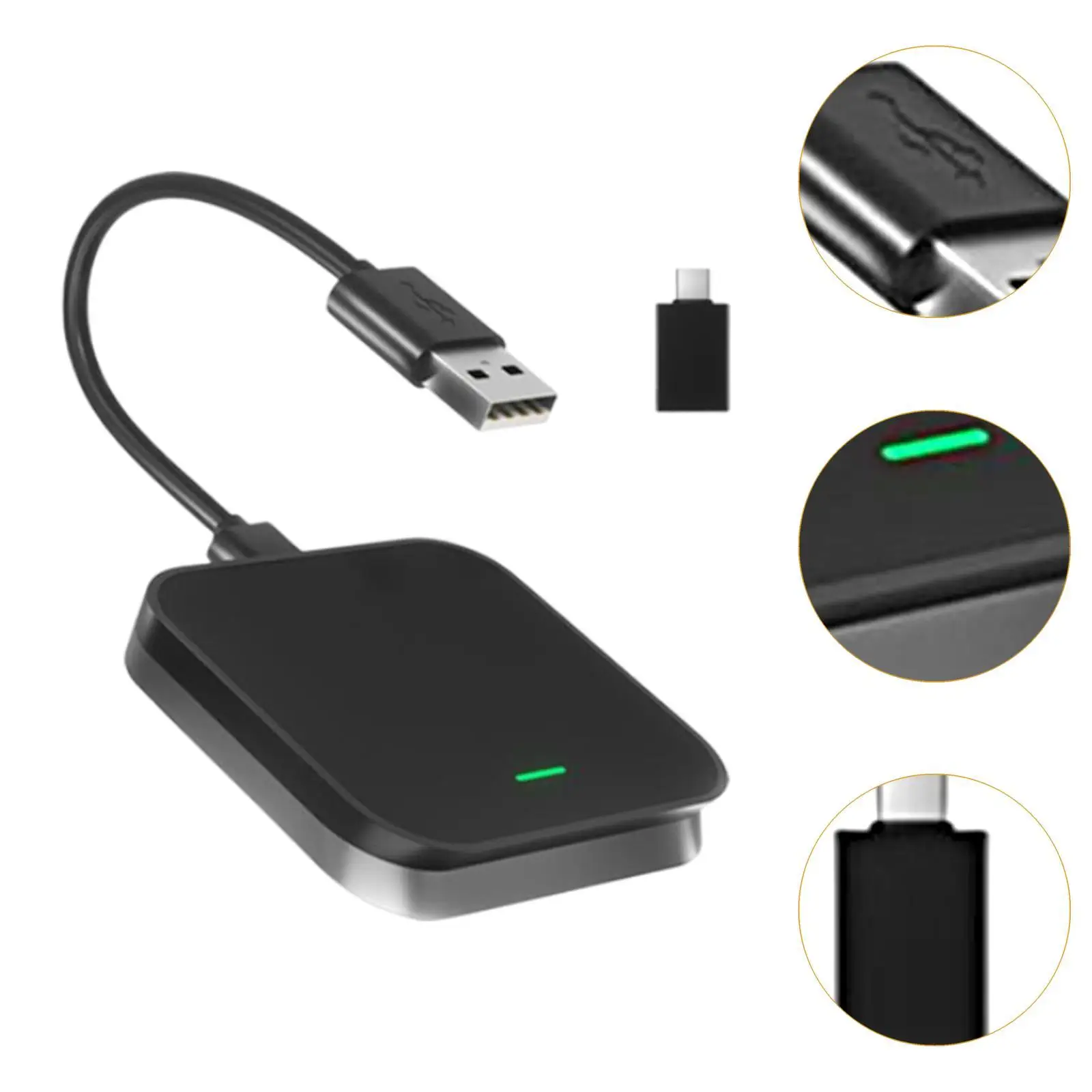 Wireless Car Adapter Connection Easy to Use Compact Vehicle Plug and Play