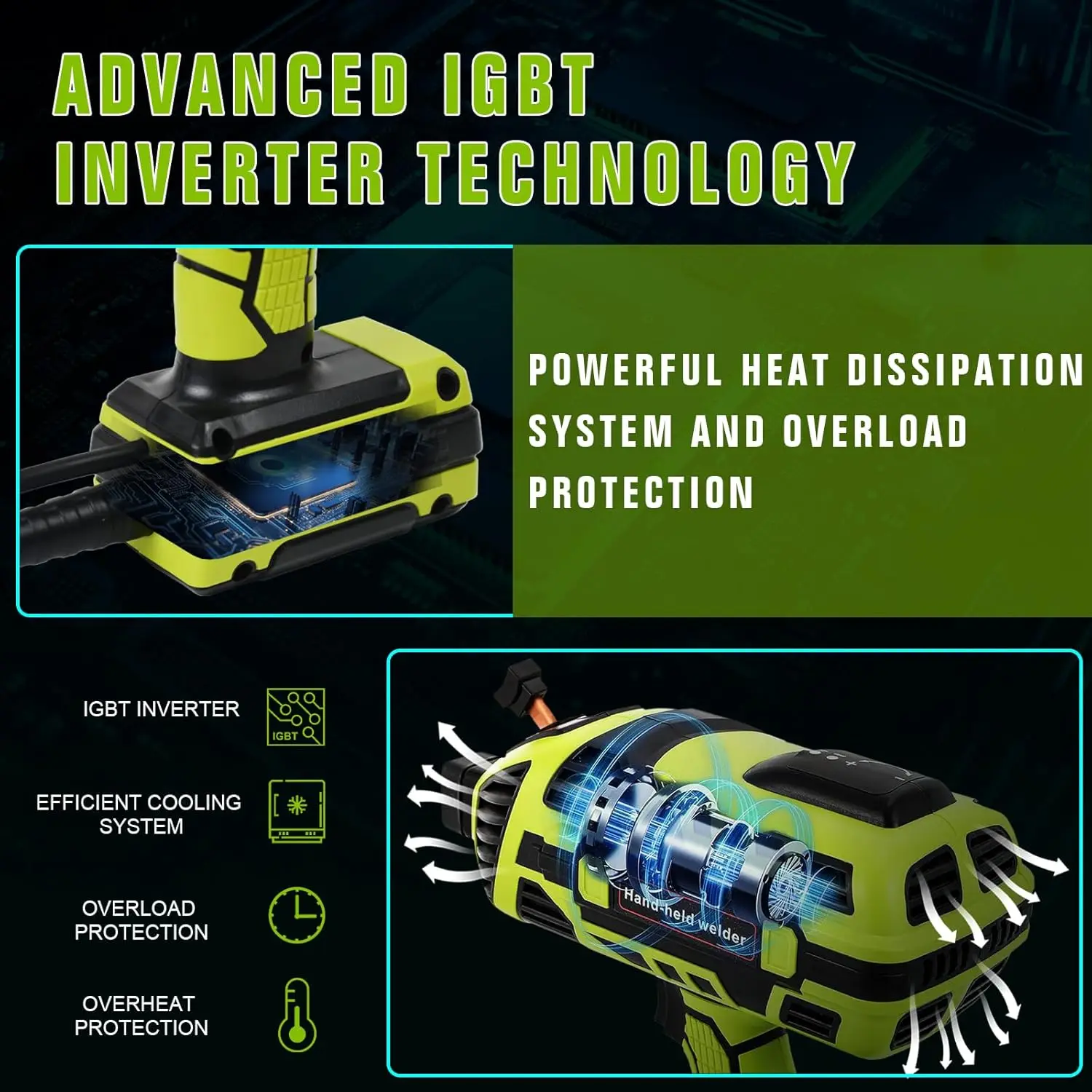 Portable IGBT Inverter Welder, 110V ARC Handheld Machine with 5 Current Settings for 1/16"-1/8" Rods