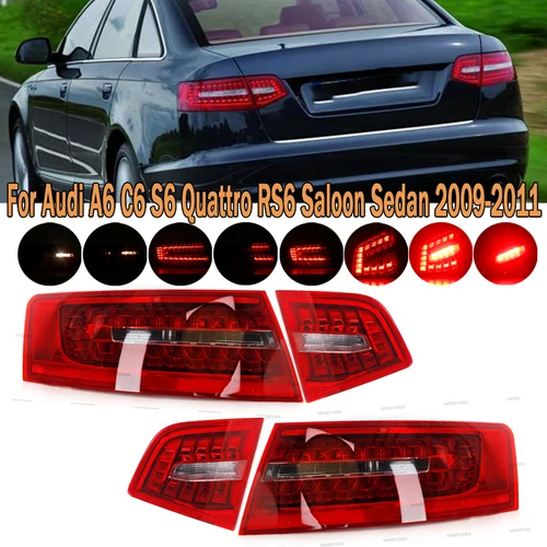 PMFC 자동차 테일 램프 정지등 방향 지시등, 아우디 A6 C6 S6 콰트로 RS6 살롱 세단 2009 2010 2011 4F5945095J 4F5945096J