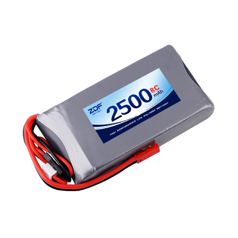 ZDF 2S 6.6V 2500mah Lipo Battery 8C JST Connector for Futaba Radios 14SG 16SZ 18SZ 4PLS T6K RC Radio Remote Control Transmitter