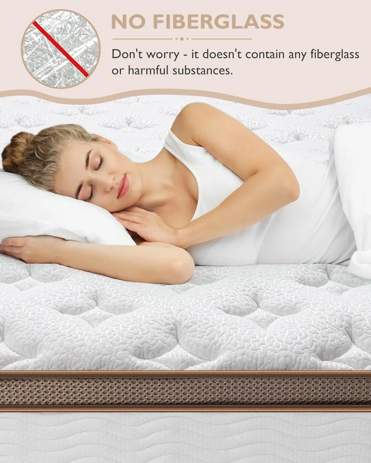 Queen Mattress - 14 Inch Hybrid Mattress in a Box - Individually Wrapped Coils for Pressure Relief and Motion Isolation