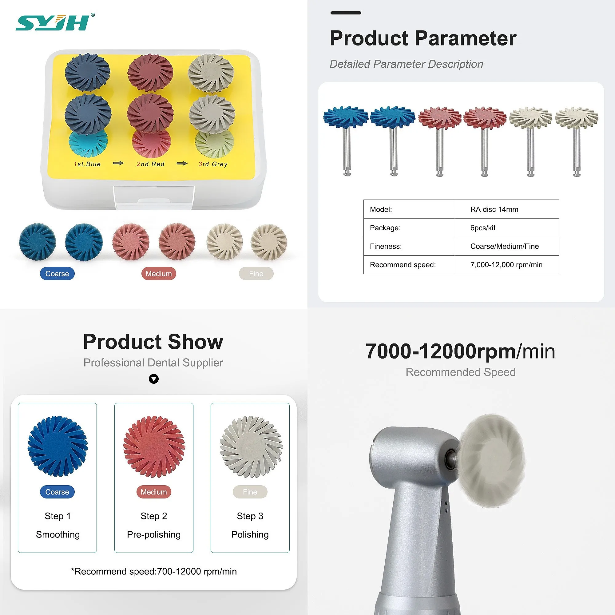 6Pcs/Box Dentals Rubber Polisher Composite Resins Polishing Diamond System Flex Brush Dentistry Materials