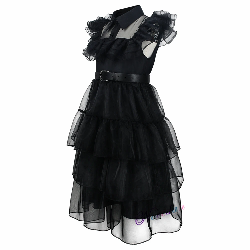 Movie Wednesday Cosplay Dress Girls Wednesday Addams Costume Cosplay Gothic Wind Adult Kids Women Dress Halloween Party Costume