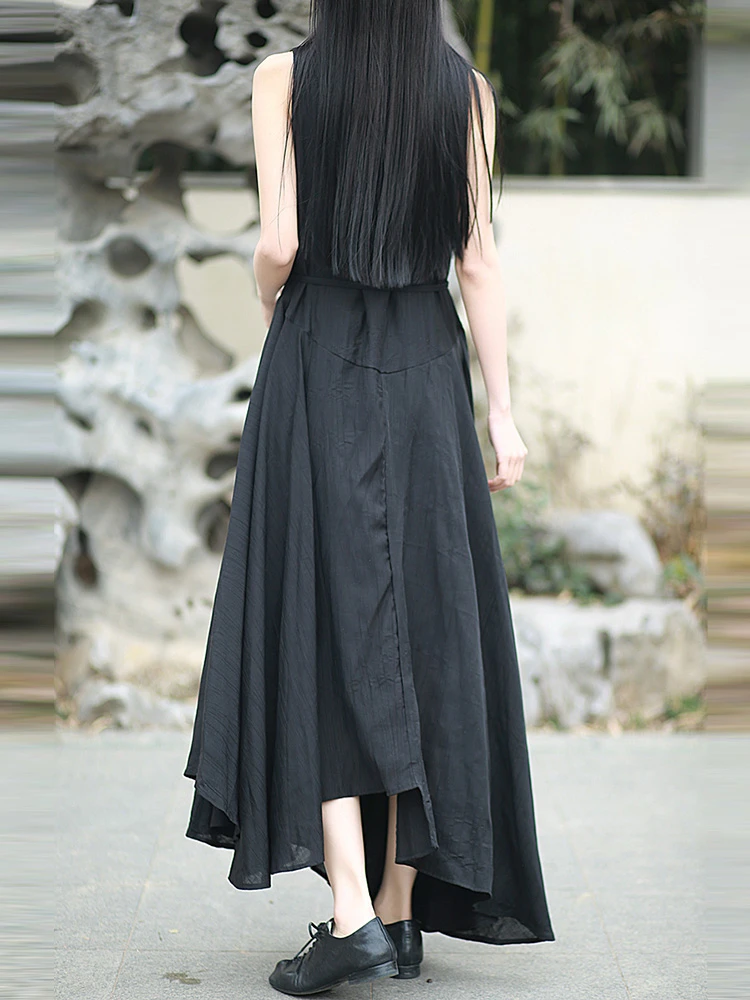 المرأة فستان طويل غير رسمي جديد 2025 الصيف خمر الخامس الرقبة بلون فضفاض مريح الإناث أكمام فساتين عطلة T591 #6