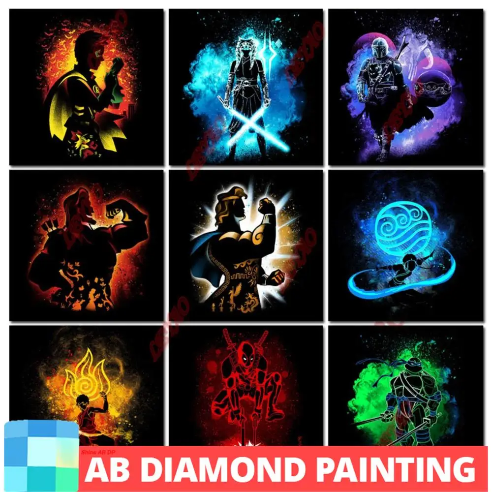 

AB Disney Princess Diamond Painting Mermaid Embroidery Cartoon Girl Princess Witch 5d Full Drill Inlay Pattern Child Gift