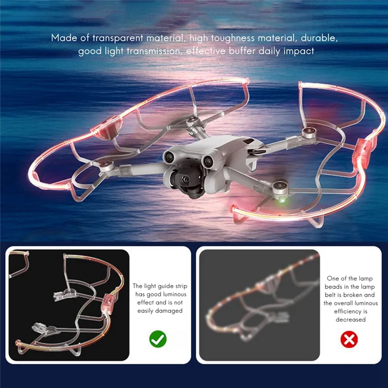 B68C For DJI Drone Mini3/3Pro Illuminated Paddle Protector Multi-Functional Convenient Bumper Ring Accessories
