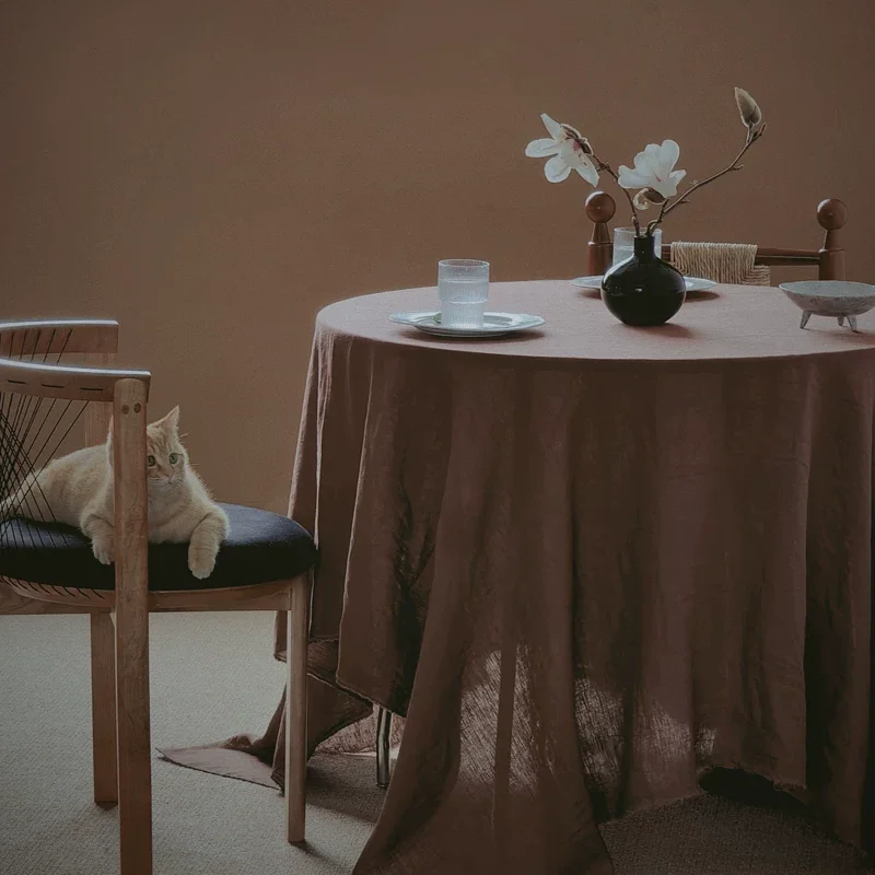 100% Pure Linen Rectangle Tablecloths for Dining,Buffet Parties,Picnic,Events,Weddings Restaurants,Halloween,Thanksgiving