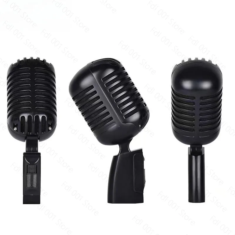 Vintage Dynamic Microphone Retro Metal Vocal Mic for Stage Performance Singing