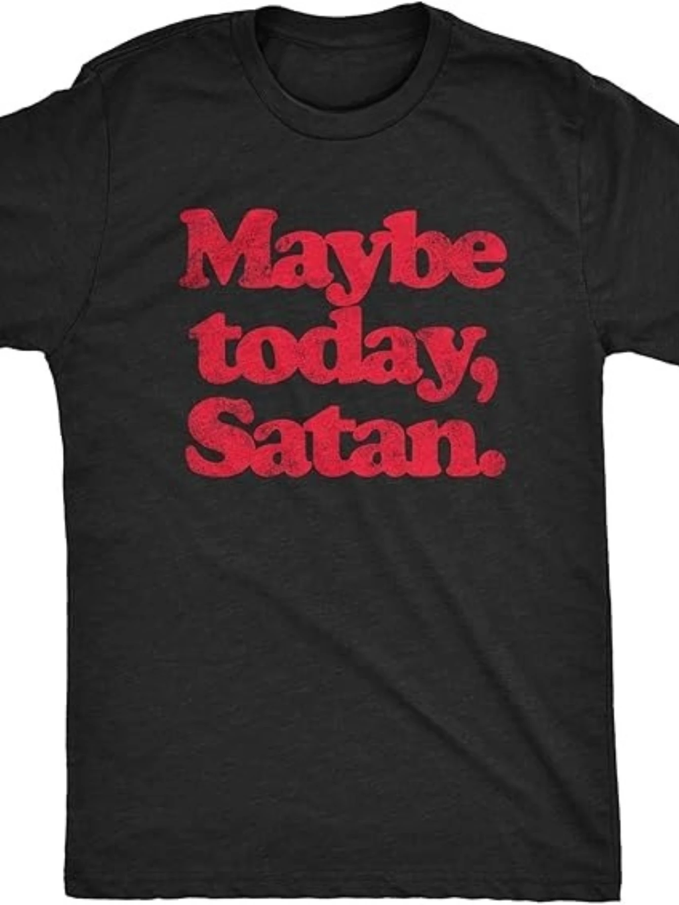 Devil Joke T-Shirt- Black and Red Gothic Lettering, Comfortable Crew Neck Halloween T-Shirt