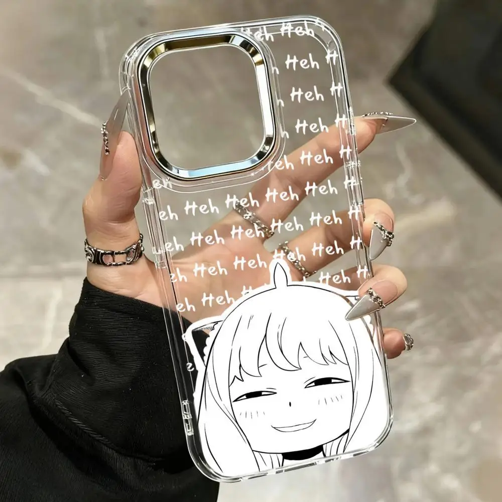 Funda para Teléfono Anime S-Spy x F-Family para iPhone 17 Air 16 15 14 Plus 13 12 11 Pro Max 16e, Antigolpes, Transparente HD