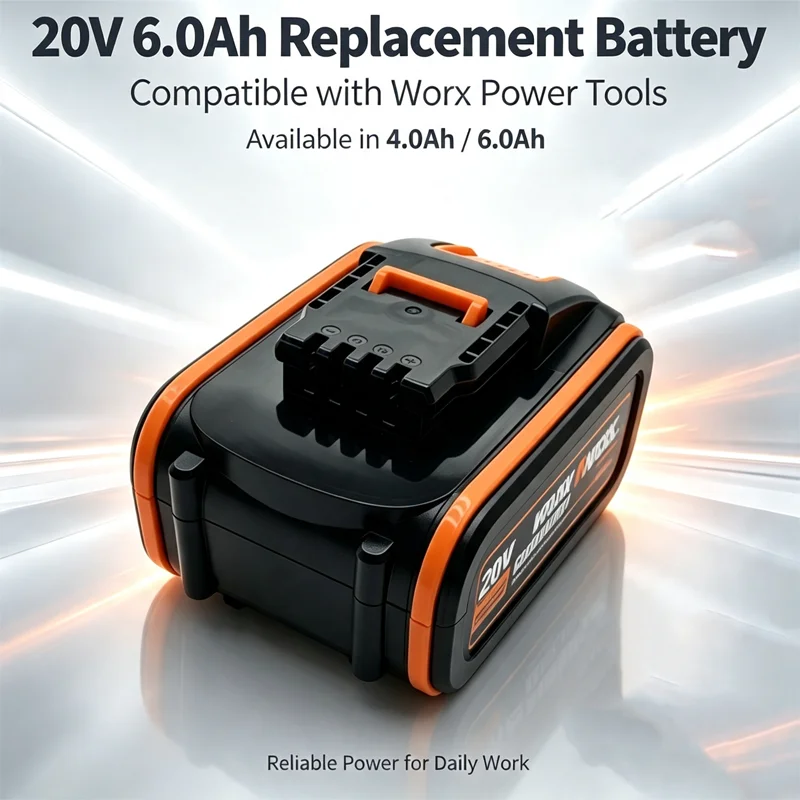 20V Replacement Battery for WORX WA3551 WA3553 WA3570, Power Share Compatible, 4.0Ah / 6.0Ah for Electric Power & Garden Tools