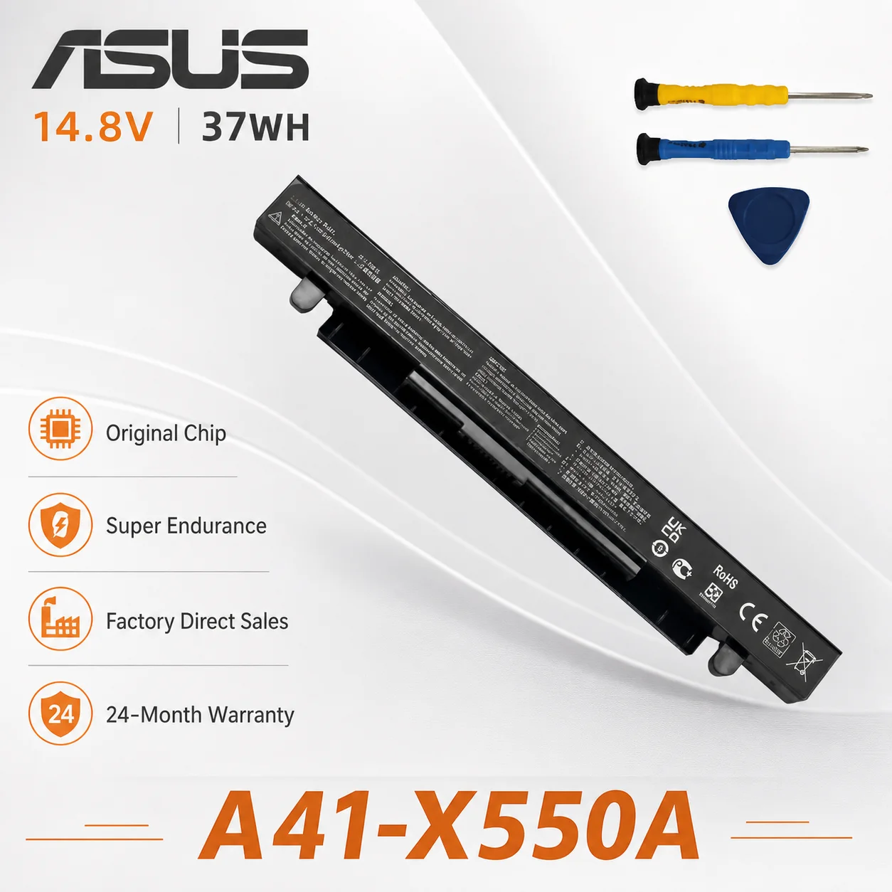 Replacement Laptop Battery A41-X550A for ASUS X550 X550C X550B X550V X450C X450LA X452 X452E Notebook Battery