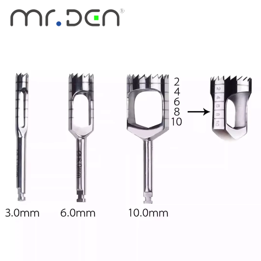 Dental Implant Trephine Kit Bone Splitting Ring Bur Pioneer Drill Implant Drill Bone Splitting Ring Saw Positioning Drill