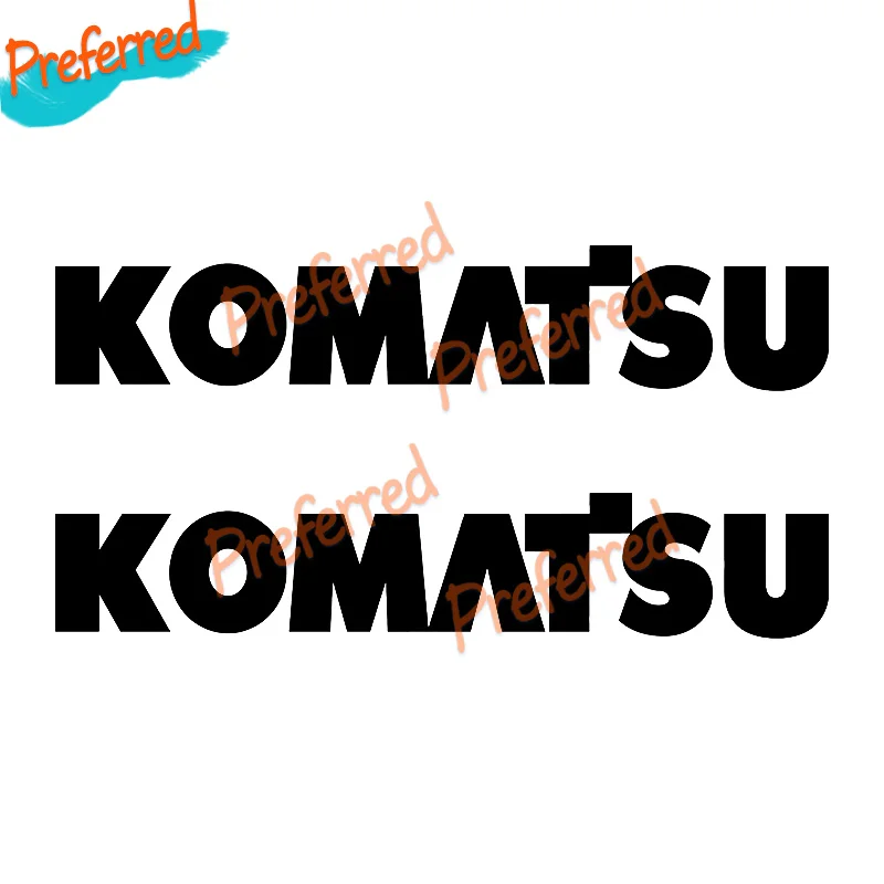 2x KOMATSU STICKERS VINYL TRACTOR PLANT MACHINERY CAR VAN TOOLBOX WINDOW FARM Customizable in Any Sticker Size -No Background