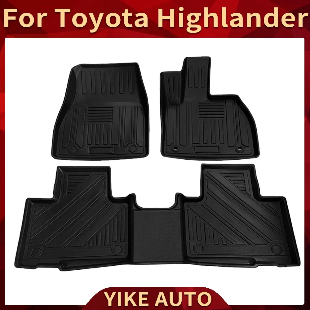 For Toyota Highlander XU70 2020-2024 5-Seats RHD Auto Car Floor Mats All-Weather TPE Foot Mats Odorless Pad Interior Accessories