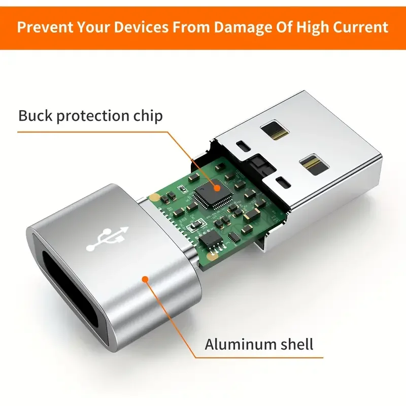 

NNBILI 5 шт. OTG USB-USB-C адаптеры прочный металлик конструкция универсальная совместимость для Macbook Samsung S24 IWatch AirPods