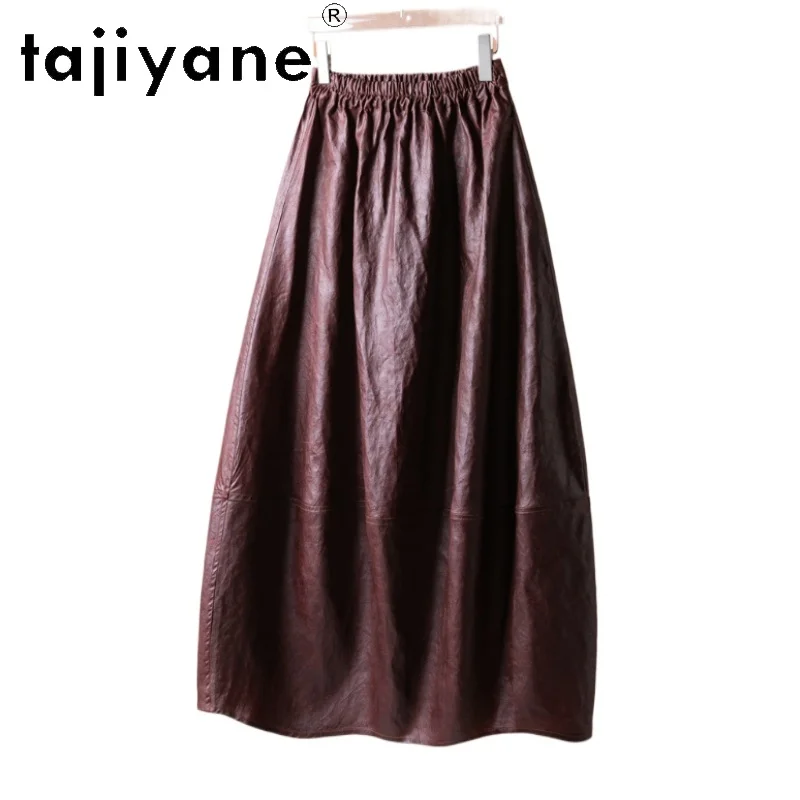 TAJIYANE 100% Real mulberry silk Skirts Women Xiangyunsha Burgundy Skirt High Quality Spring Long Skirt Woman Clothing 2026 Юбка